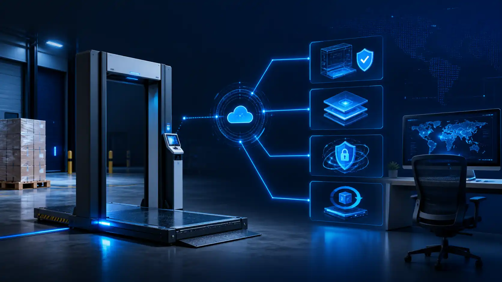 Conceptual view of secure remote device service and authorized data access