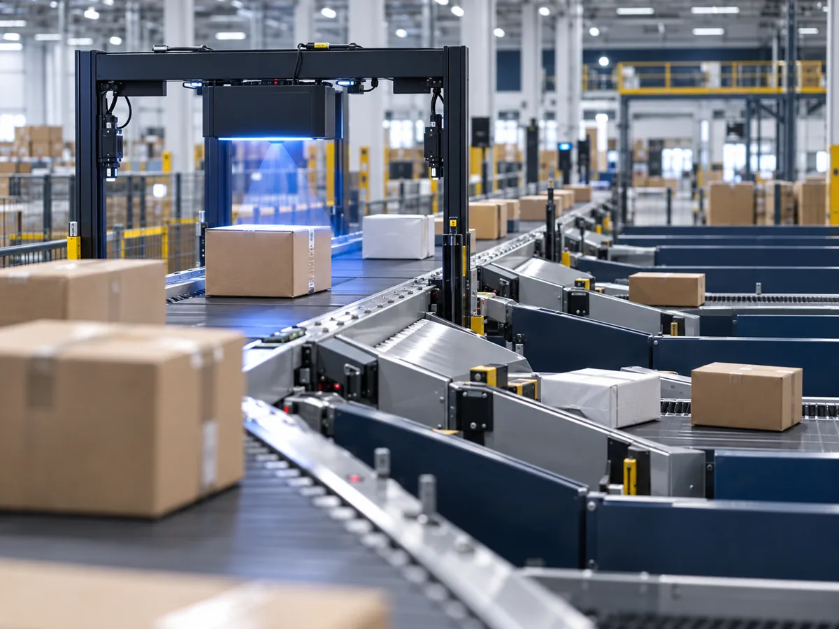 Automated parcel sorting system with measurement portal