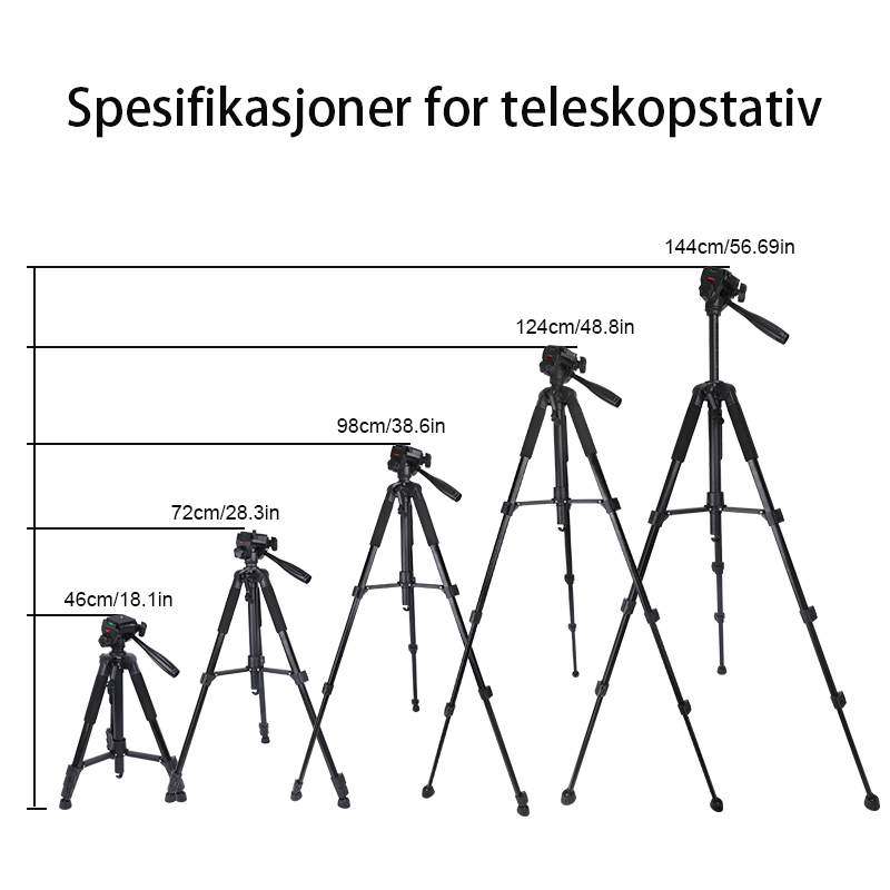 Teleskopstativ (uttrekkbart opptil 150 cm, universelt kompatibelt)