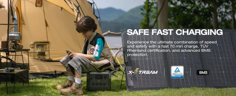 Estación de energía portátil   2 Pro 700, batería  4 de 718Wh, carga rápida de 70  , 4X800W (  1600W)   AC, generador solar para camping  /RVs/uso doméstico, color negro detalles 5