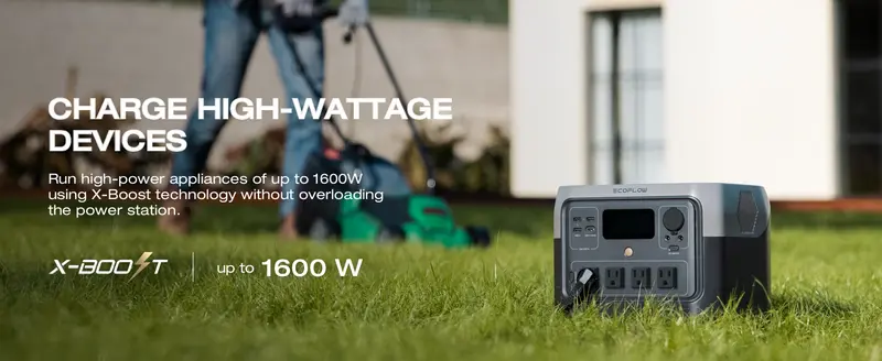 Estación de energía portátil   2 Pro 700, batería  4 de 718Wh, carga rápida de 70  , 4X800W (  1600W)   AC, generador solar para camping  /RVs/uso doméstico, color negro detalles 6