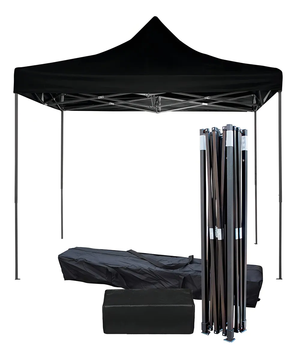 Toldo Carpa Impermeable Plegable Acero 2x2 M Blanco + Bolsa Color Negro