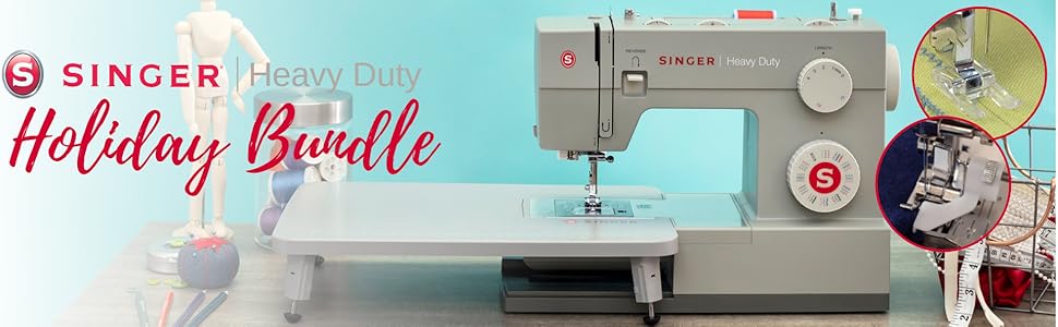 Singer Holiday Bundle Heavy Duty 4452 con mesa de extensión y prensatelas