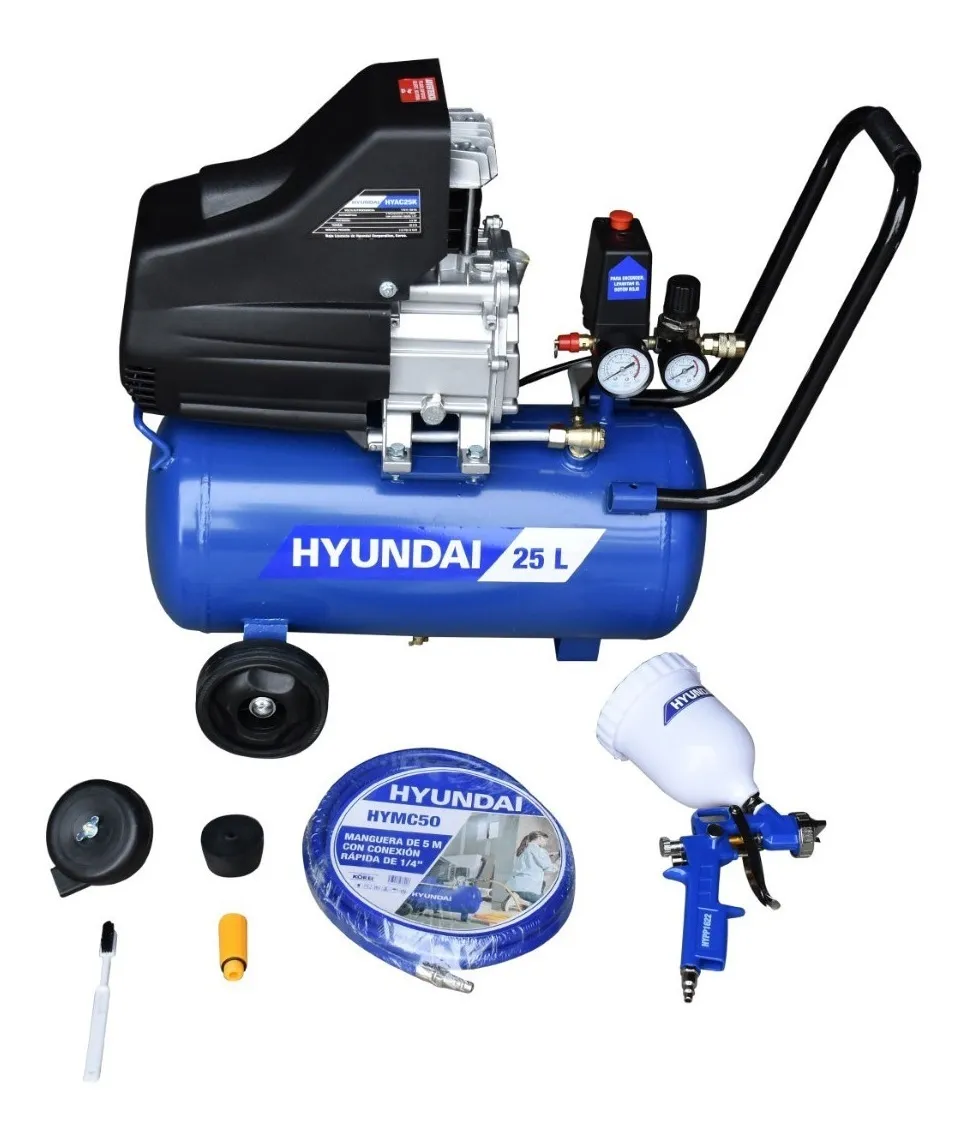 Compresor de aire eléctrico portátil Hyundai HYAC25K 25L 2.5hp 60Hz azul