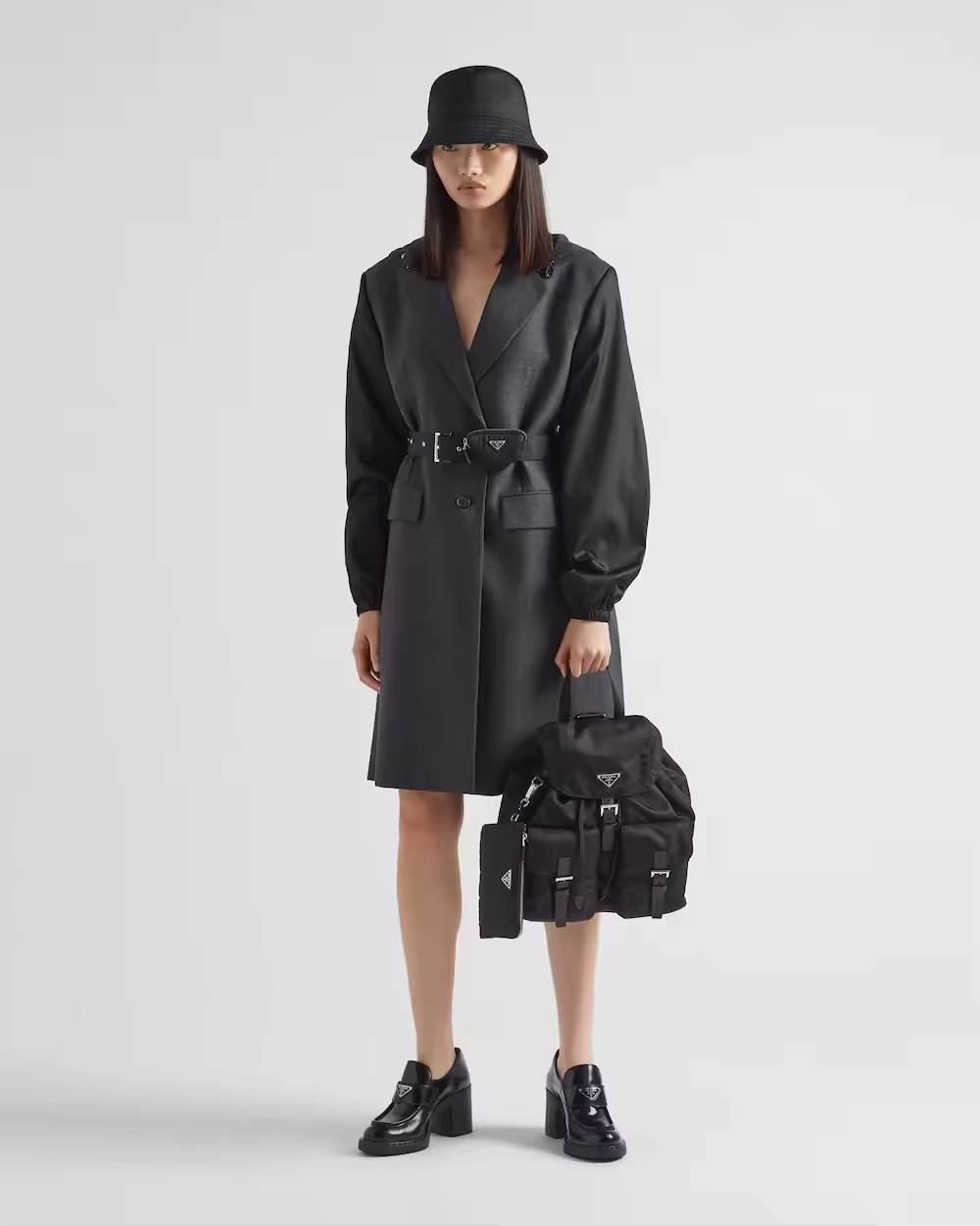 Re-Nylon medium backpack with pouch