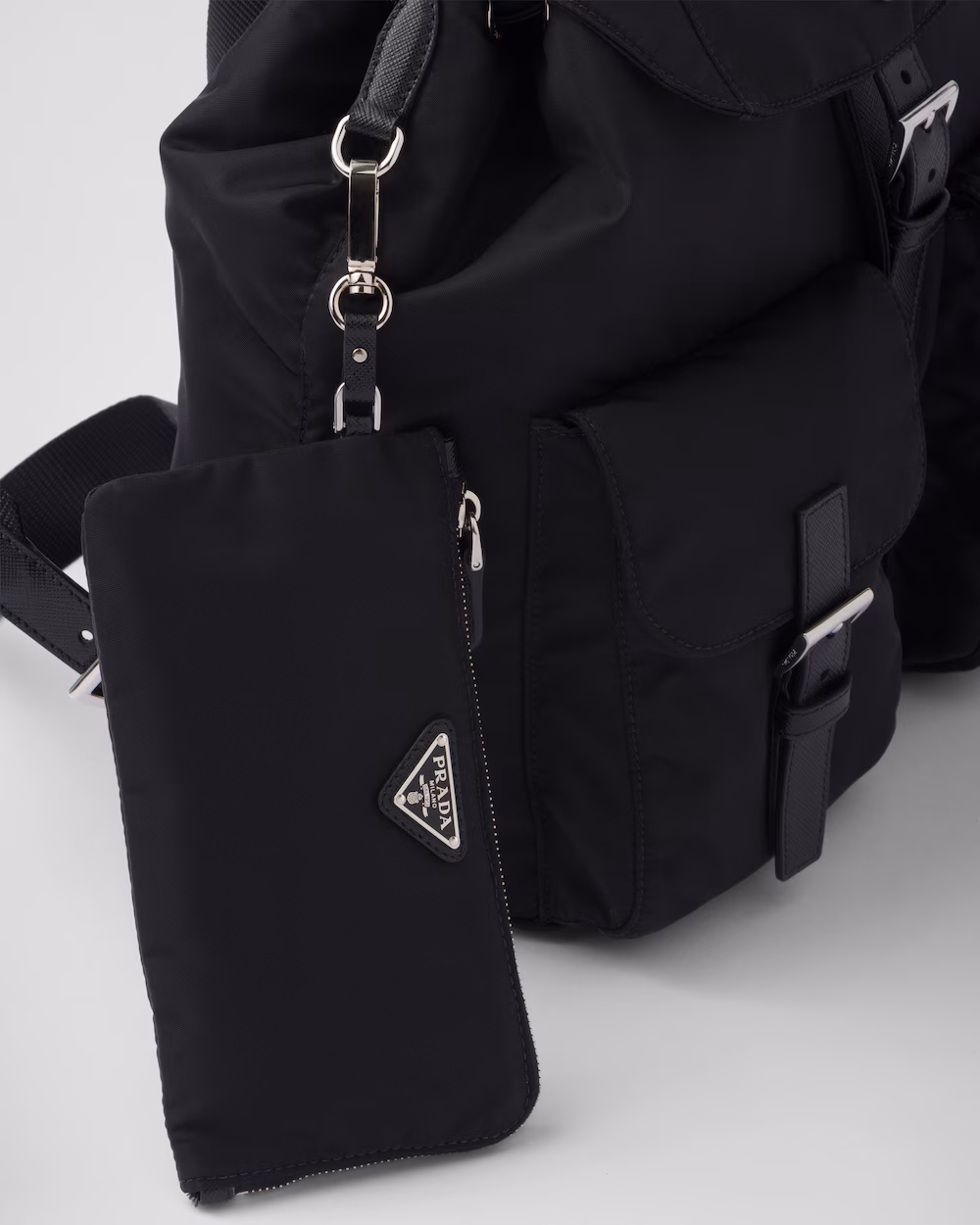 Re-Nylon medium backpack with pouch