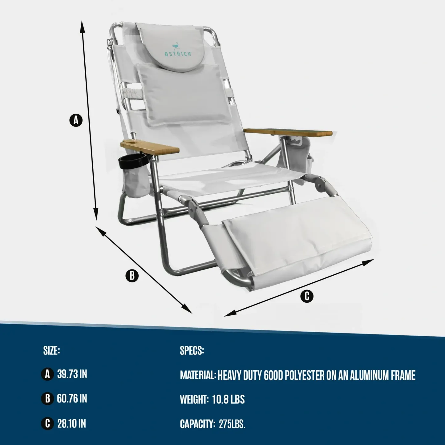 💝Lowe's-Last Day For Clearance,Buy 2 Get 2 Free-Ostrich 3-in-1 Lounge Chair