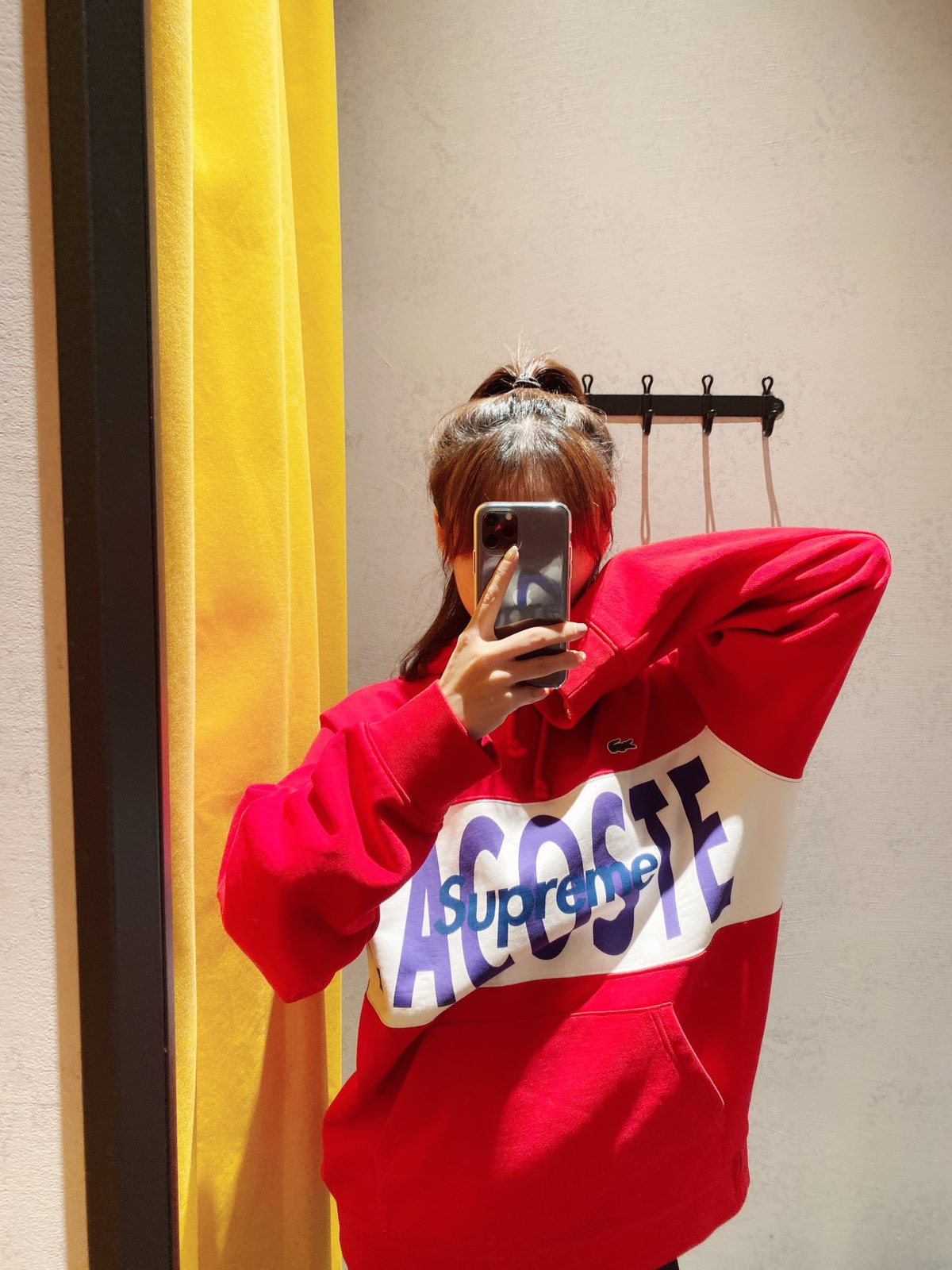 Supreme®/LACOSTE 19FW Logo Panel Hooded Sweatshirt