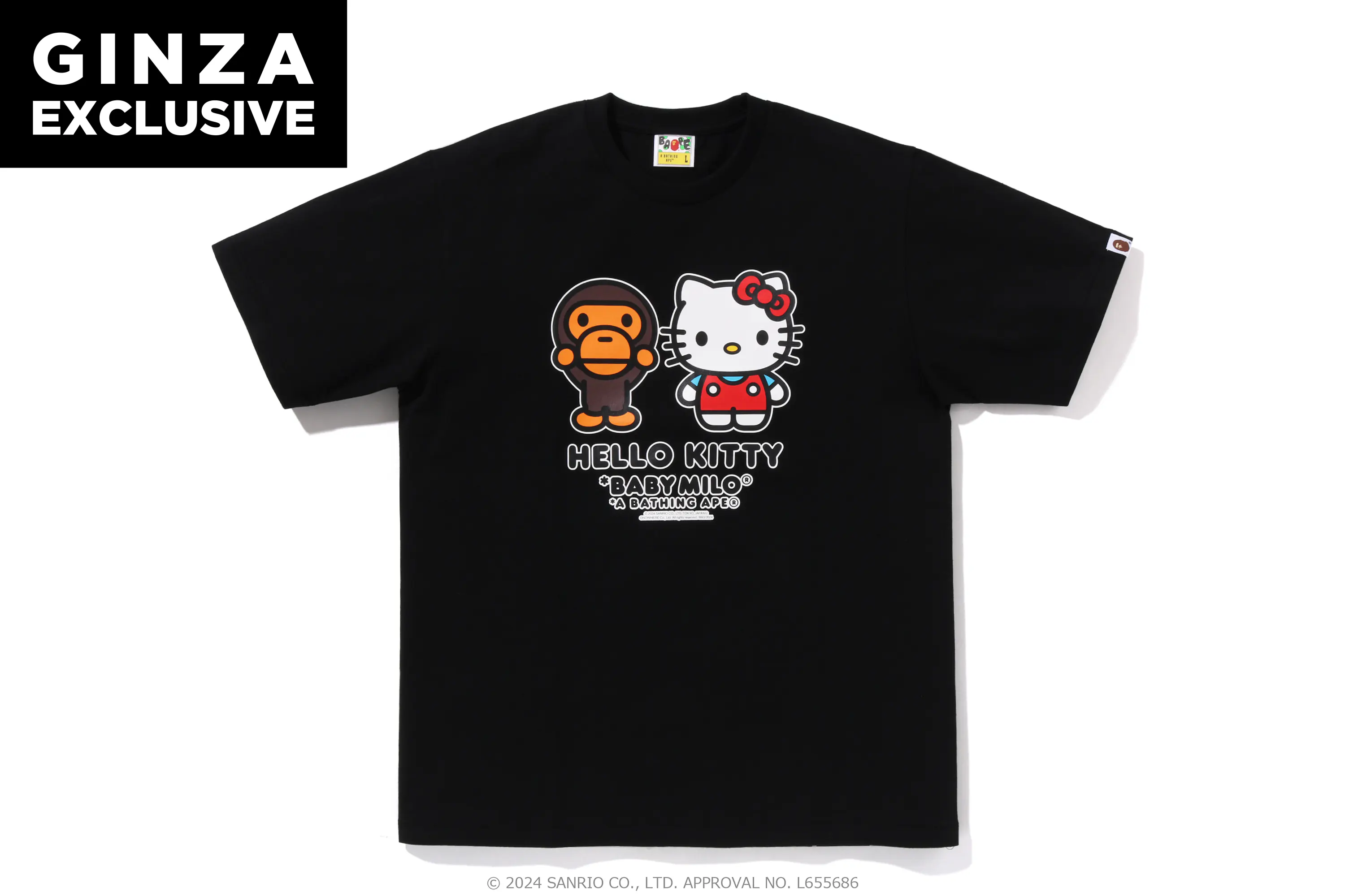 銀座ベビーミロ®×ハローキティ - Tシャツ ブラック