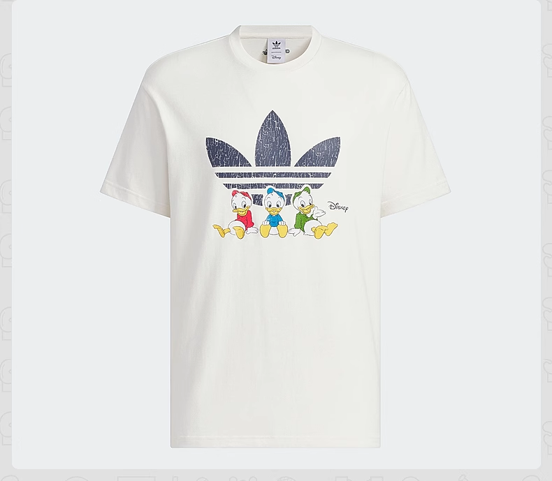 アディダス トレフォイル ディズニー 共同ブランド 半袖 メンズ・レディース ドナルドダック プリントTシャツ