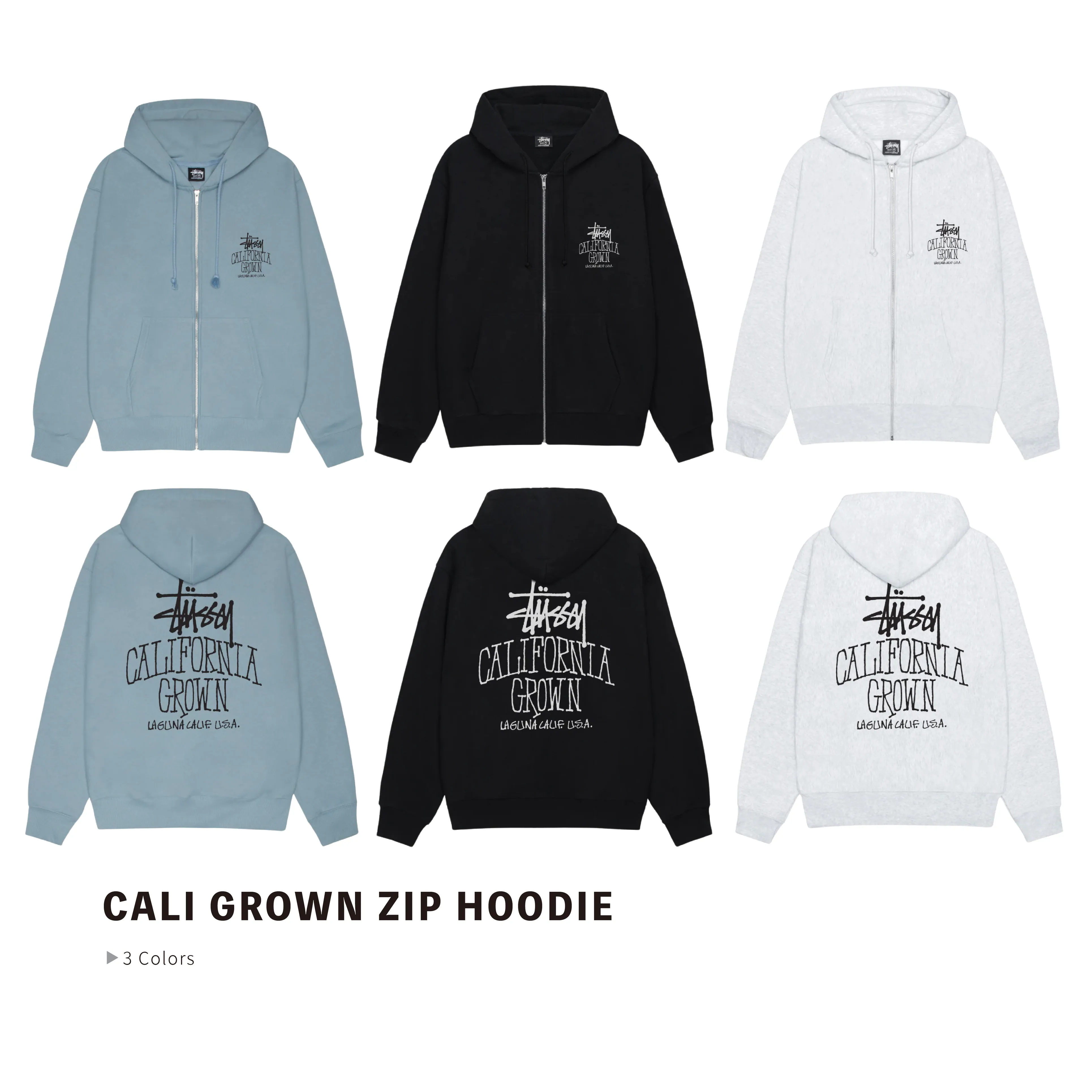 Stussy 25FW CALI GROWN ZIP HOODIE