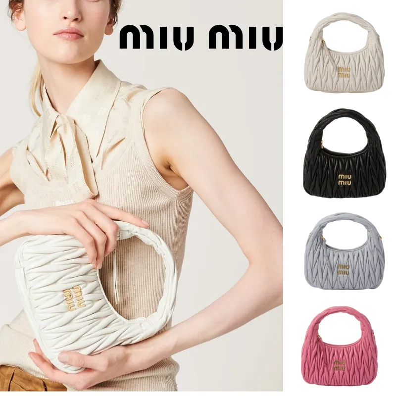【MIU MIU】ハンドバッグ ショルダーバッグ ワンダー マトラッセ ホーボーバッグ ミニバッグ レディース