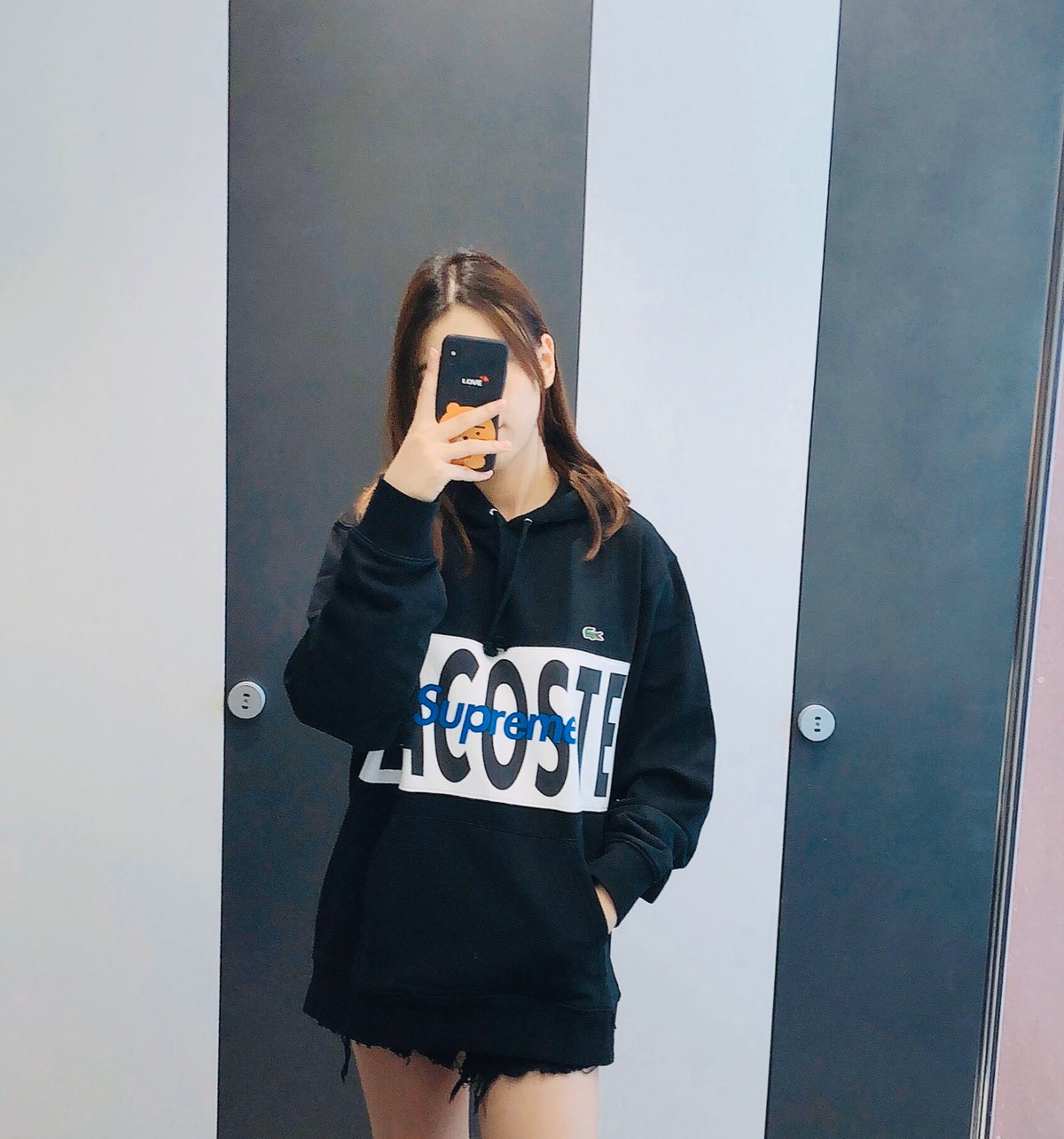 Supreme®/LACOSTE 19FW Logo Panel Hooded Sweatshirt