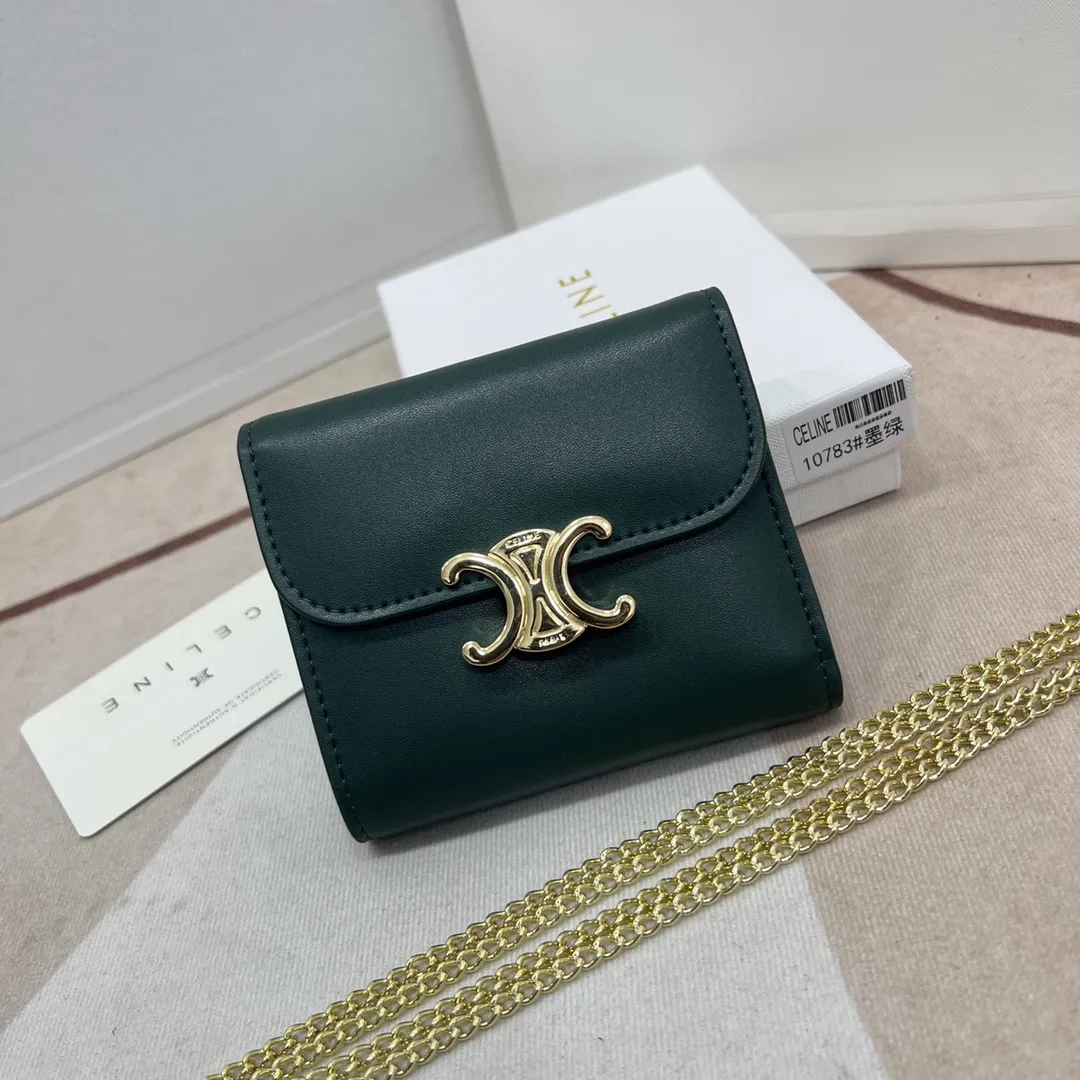 CELINE【入手困難】可愛い ★TRIOMPHE SMALL FLAP WALLET★ 全色
