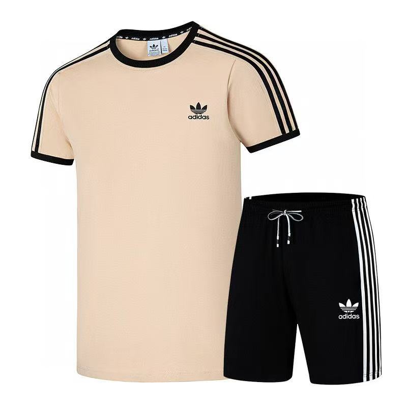 【ユニセックス】アディカラー クラシックス スリーストライプス セット アプリコット×ブラック