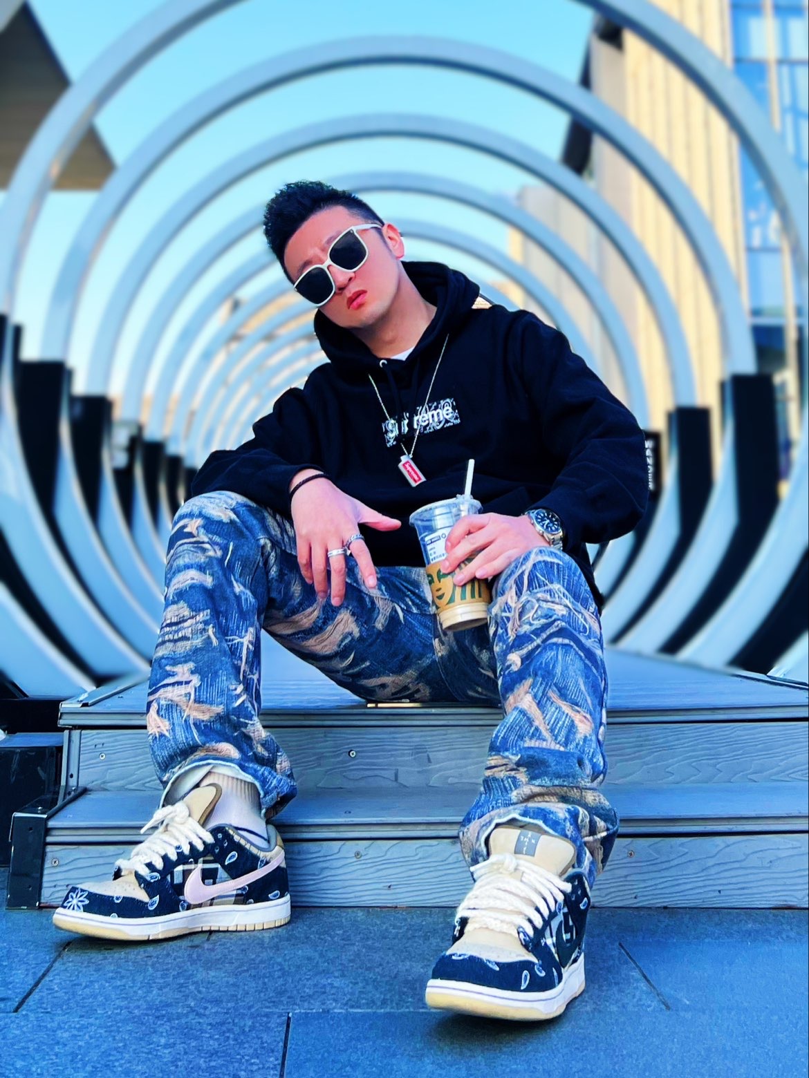 Supreme 19FW Bandana Box Logo Hooded Sweatshirt