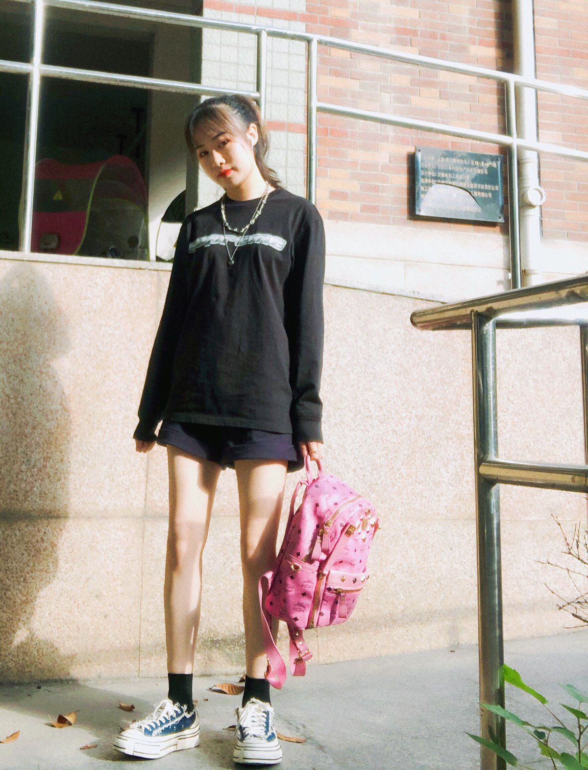 Supreme 19FW Chrome Logo L/S Top