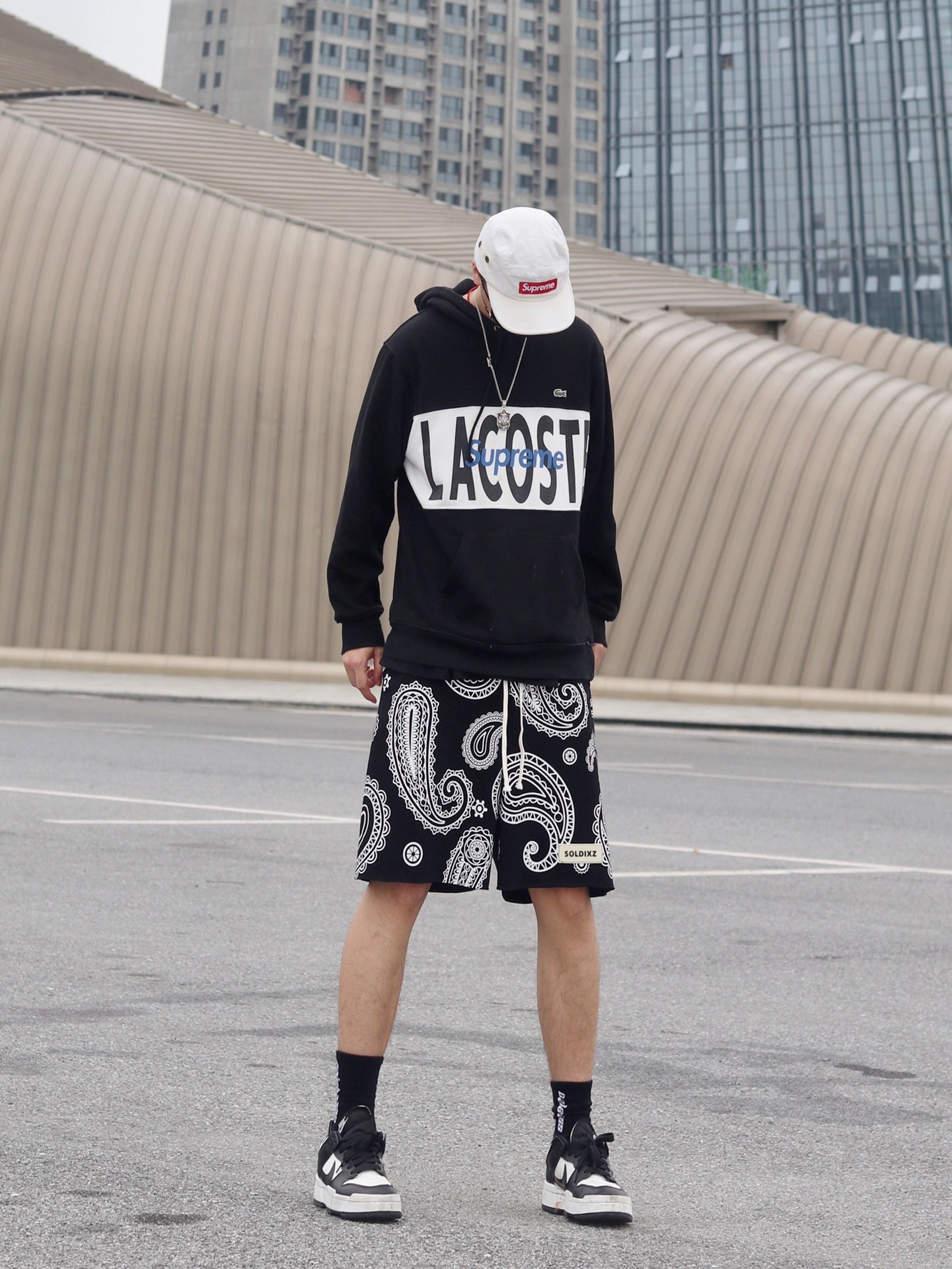 Supreme®/LACOSTE 19FW Logo Panel Hooded Sweatshirt