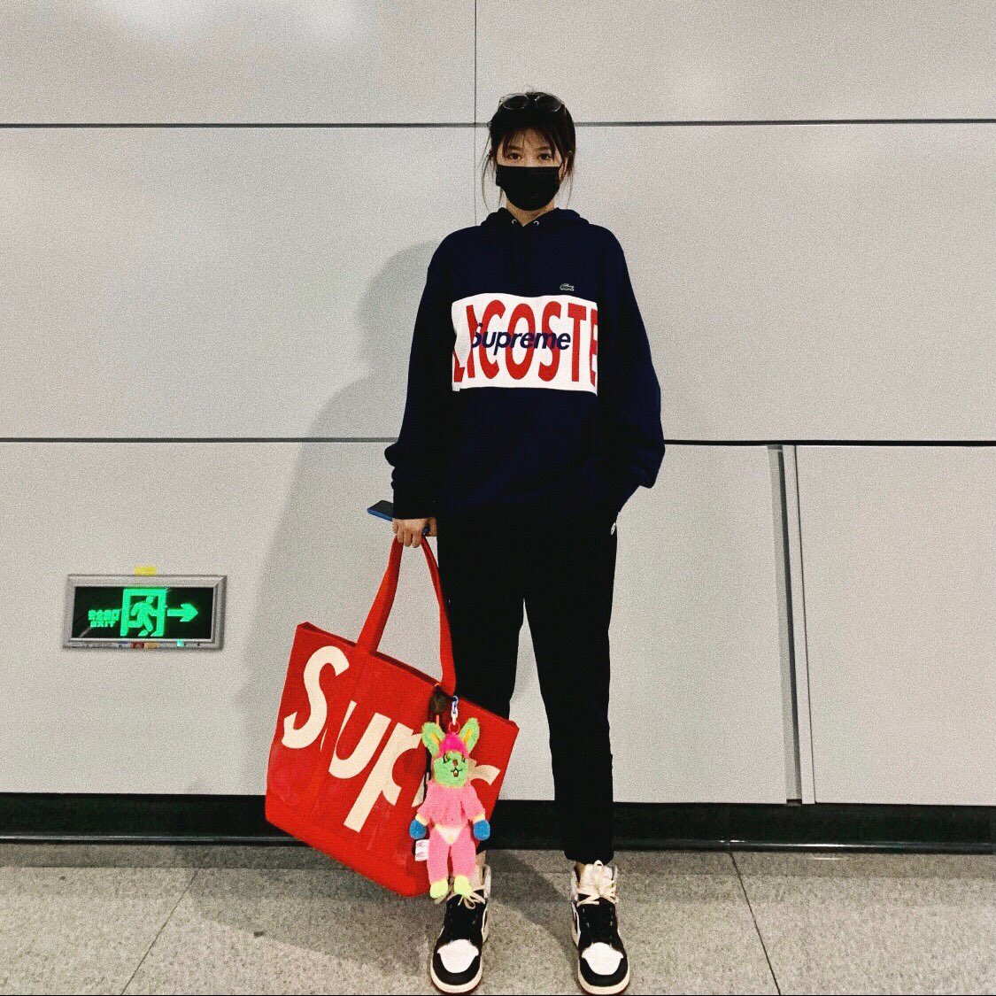 Supreme®/LACOSTE 19FW Logo Panel Hooded Sweatshirt