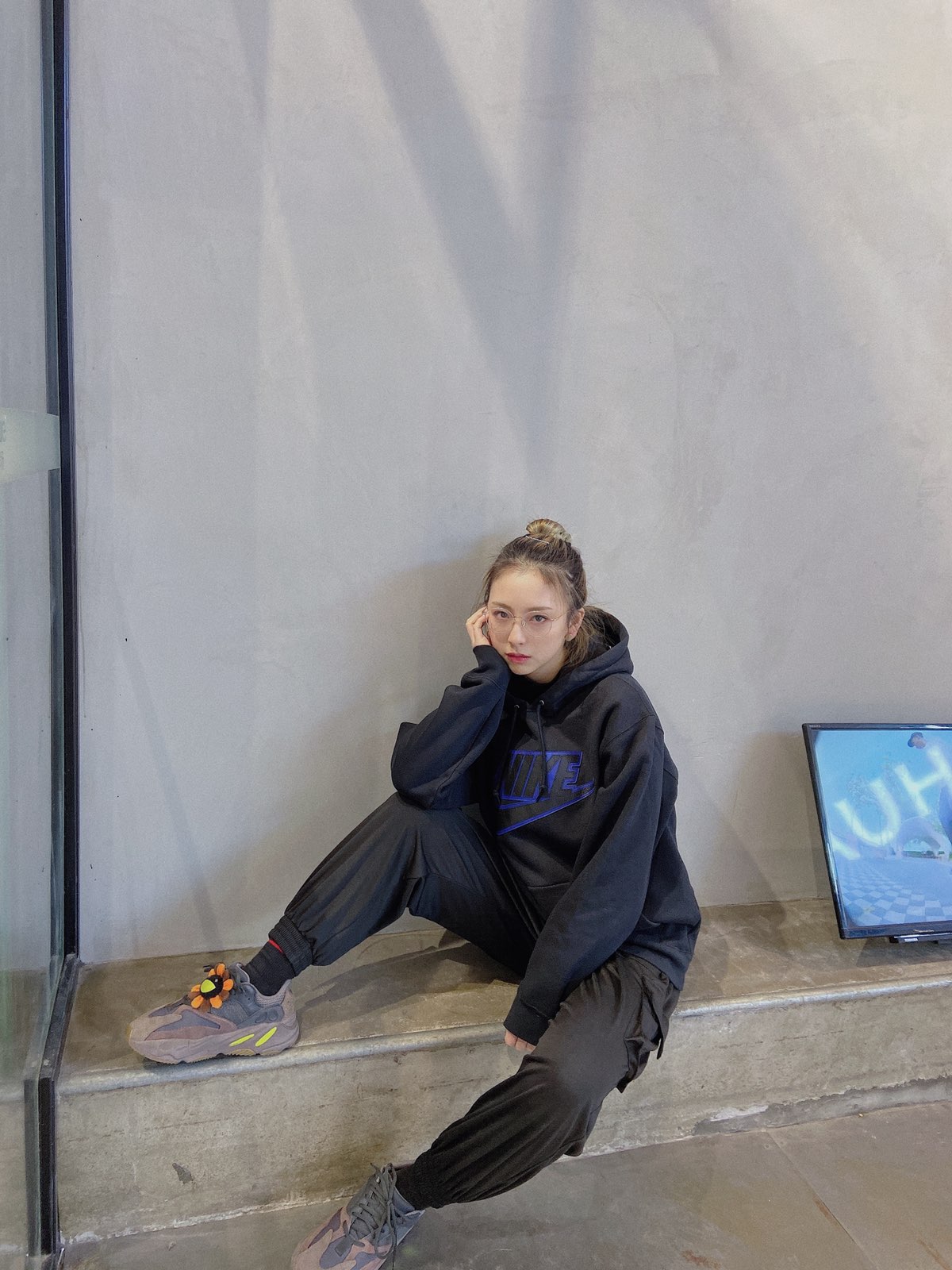 Supreme®/Nike® 19FW Leather Appliqué Hooded Sweatshirt