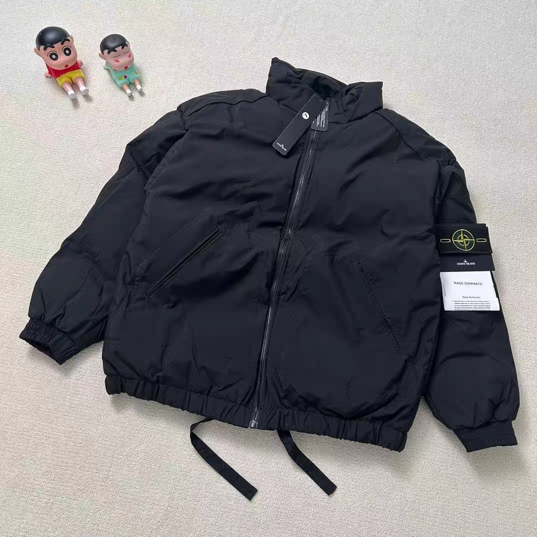 STONE ISDREY公式旗艦店：厚手の冬用コート、中綿入りジャケット、フードなし、スタンドカラーで暖かく、詰め物入り、ユニセックス