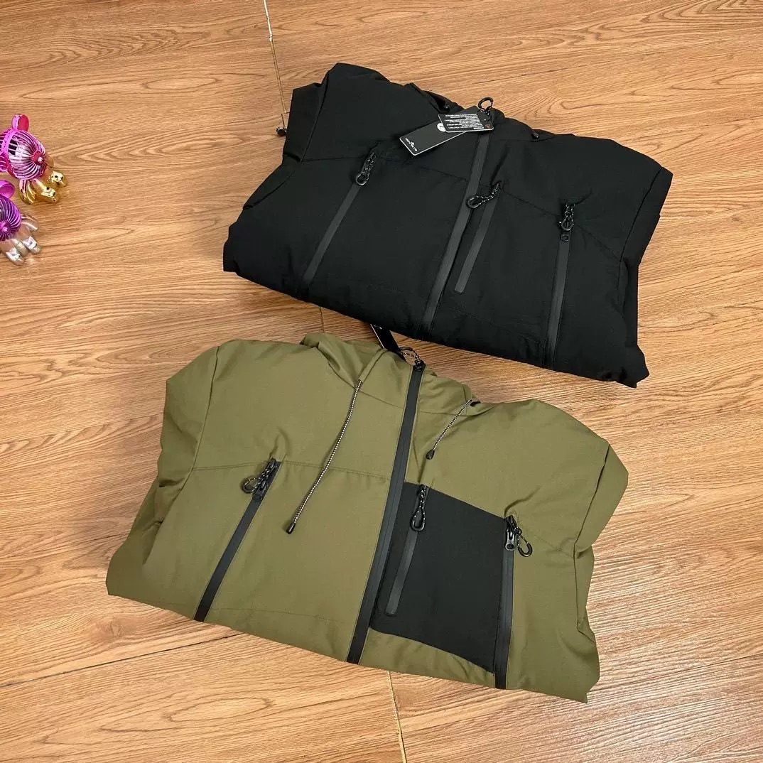 STONE ISDREY公式旗艦店：厚手コットンジャケット、防水作業着、フード付き、男女兼用ゆったりジャケット