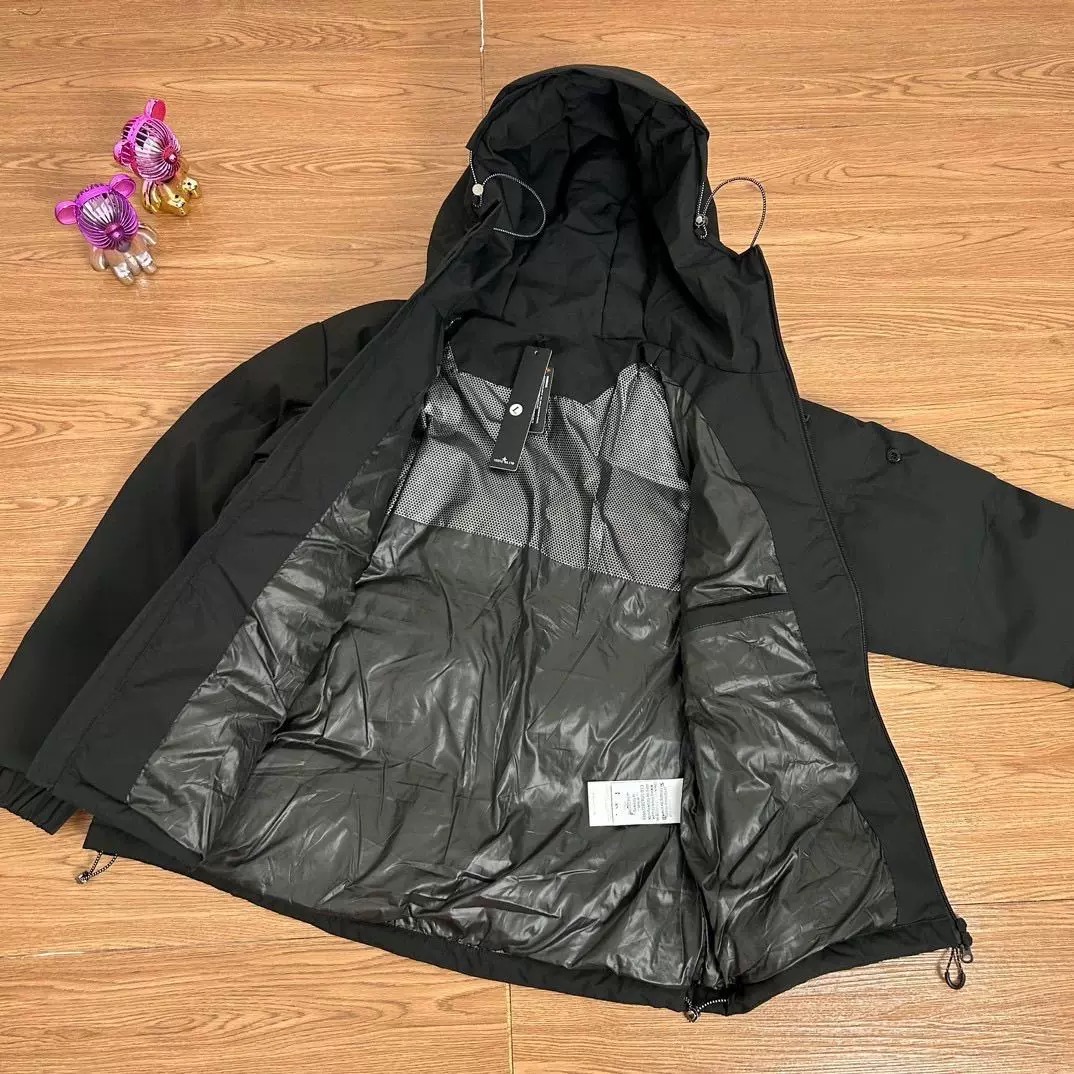 STONE ISDREY公式旗艦店：厚手コットンジャケット、防水作業着、フード付き、男女兼用ゆったりジャケット