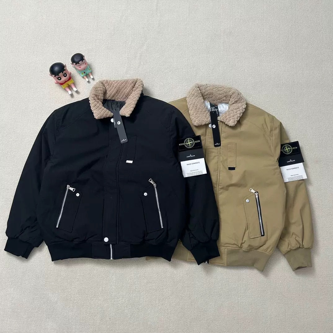 STONE ISDREY公式旗艦店：ラムウールの襟付きワークウェアジャケット、厚手、保温性、防寒性、ユニセックス