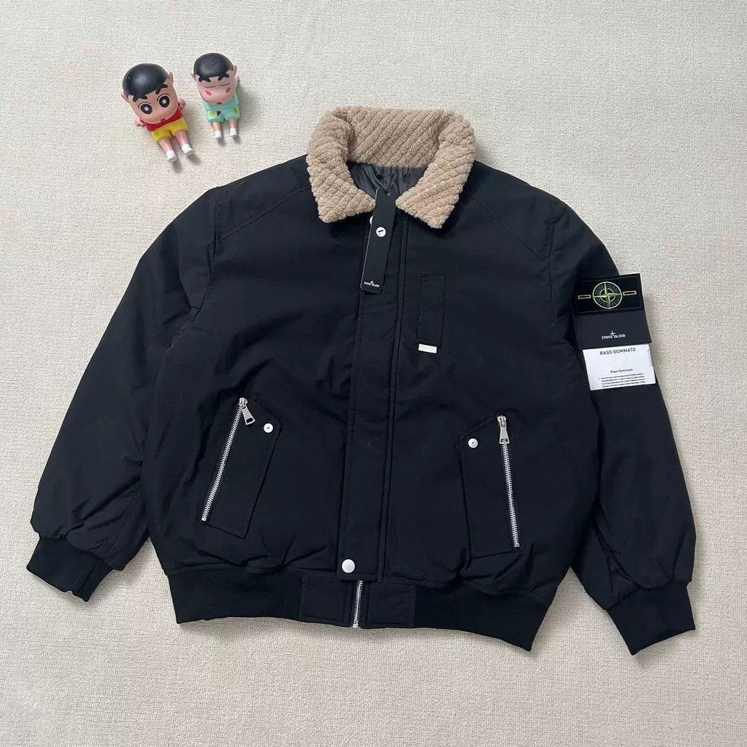 STONE ISDREY公式旗艦店：ラムウールの襟付きワークウェアジャケット、厚手、保温性、防寒性、ユニセックス