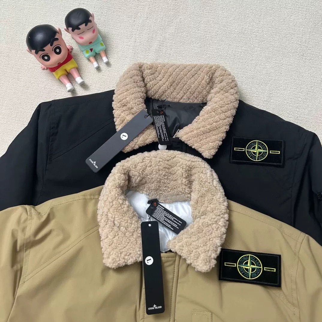 STONE ISDREY公式旗艦店：ラムウールの襟付きワークウェアジャケット、厚手、保温性、防寒性、ユニセックス