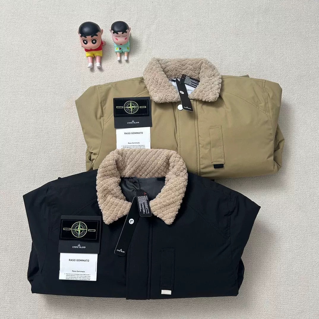 STONE ISDREY公式旗艦店：ラムウールの襟付きワークウェアジャケット、厚手、保温性、防寒性、ユニセックス