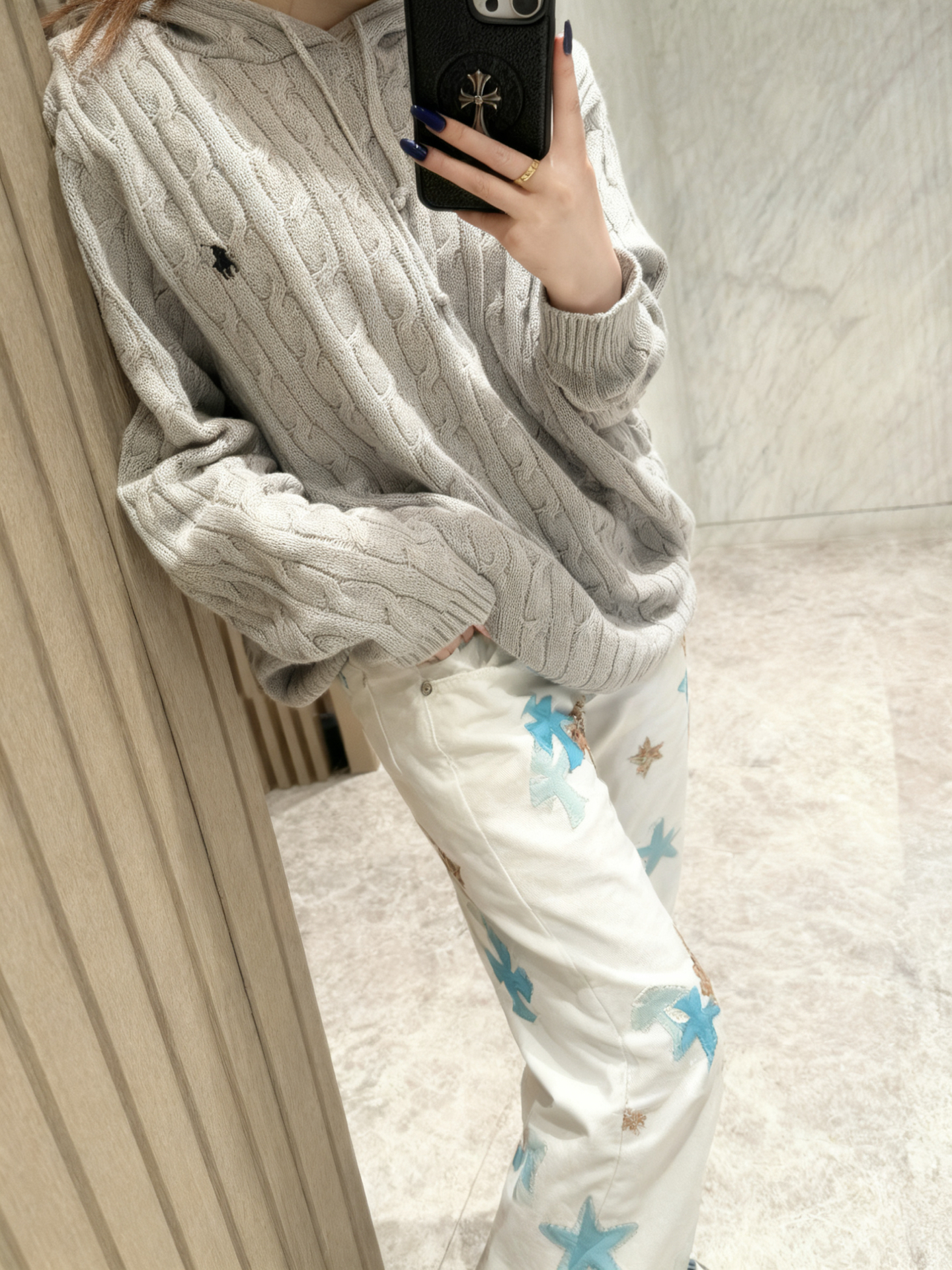 ラルフローレン公式フラッグシップストア 2025 ケーブルニット フード付きプルオーバーセーター、ユニセックス