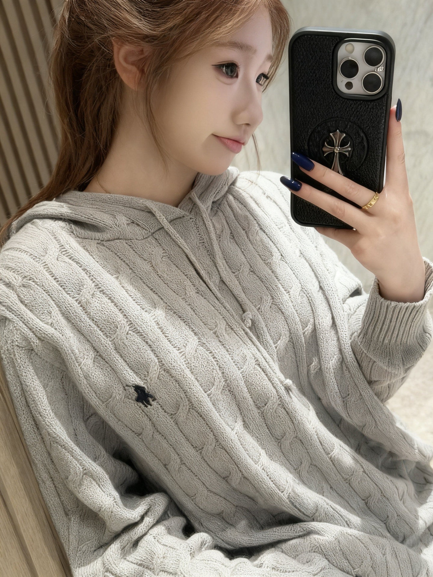 ラルフローレン公式フラッグシップストア 2025 ケーブルニット フード付きプルオーバーセーター、ユニセックス