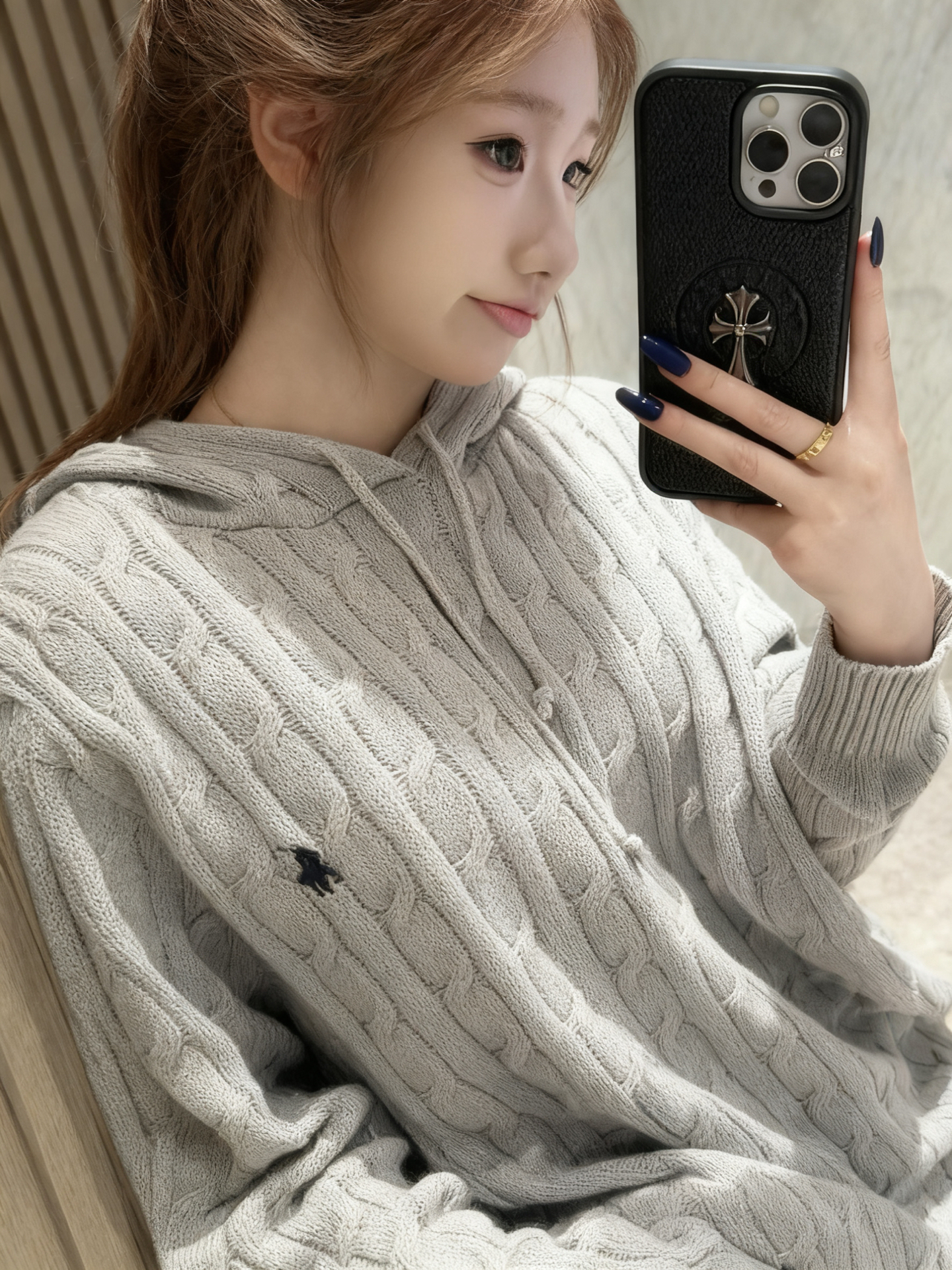 ラルフローレン公式フラッグシップストア 2025 ケーブルニット フード付きプルオーバーセーター、ユニセックス