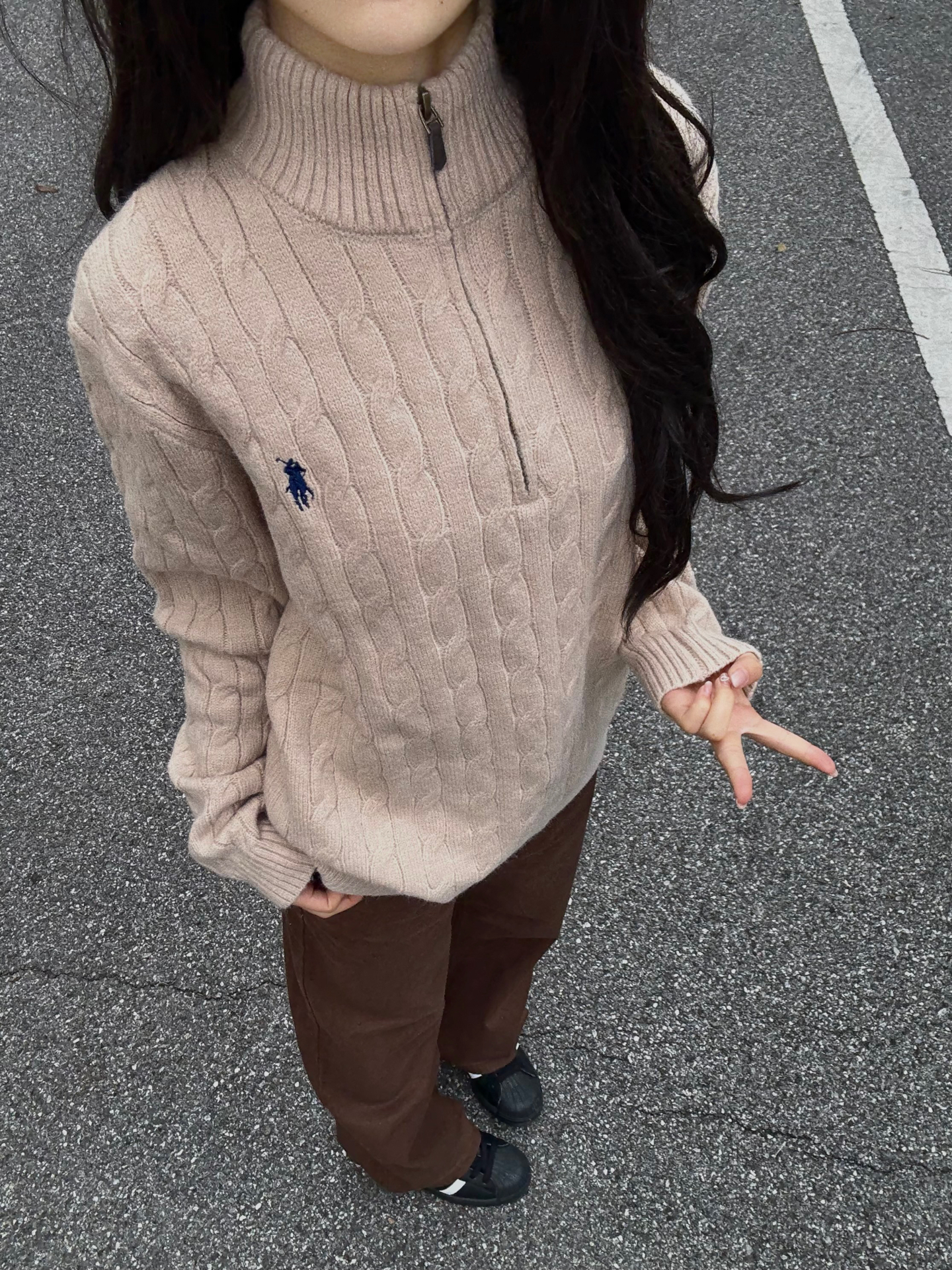 ラルフローレン公式フラッグシップストア FW25 ニット ハーフジップセーター、ユニセックス