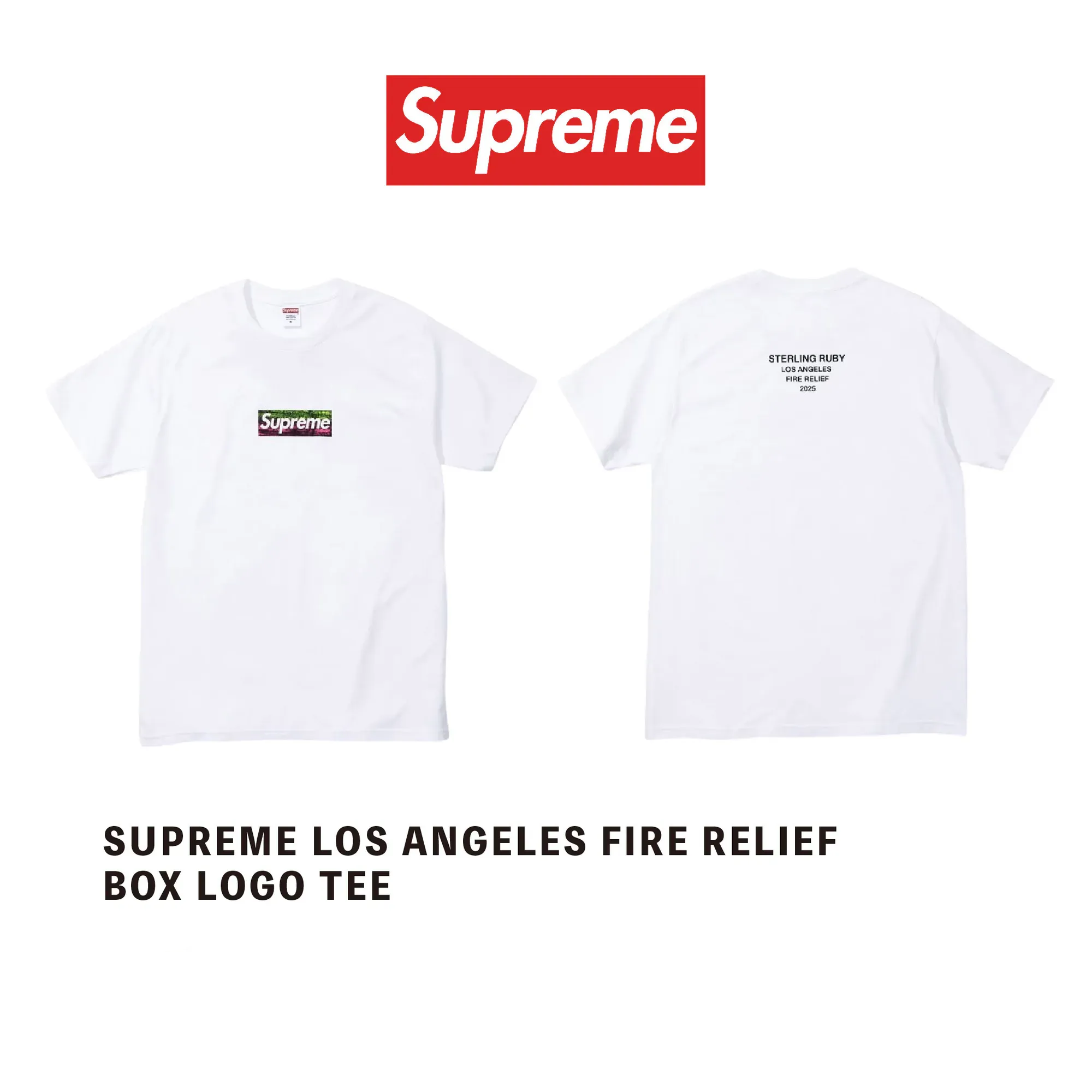 Supreme 25SS LA Relief Box Logo Tee