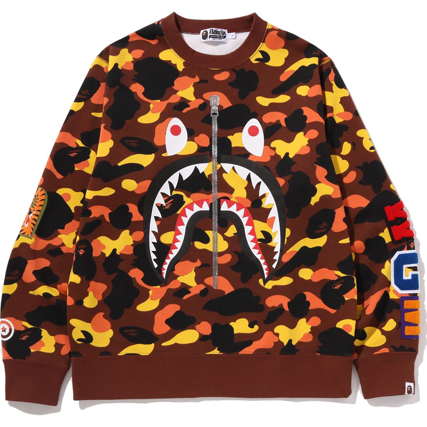 1ST CAMO SHARK CREWNECK SWEATSHIRT MENS