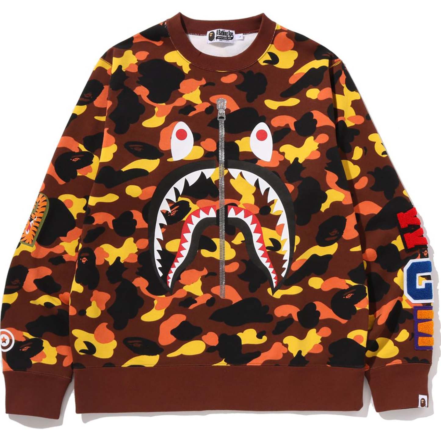 1ST CAMO SHARK CREWNECK SWEATSHIRT MENS