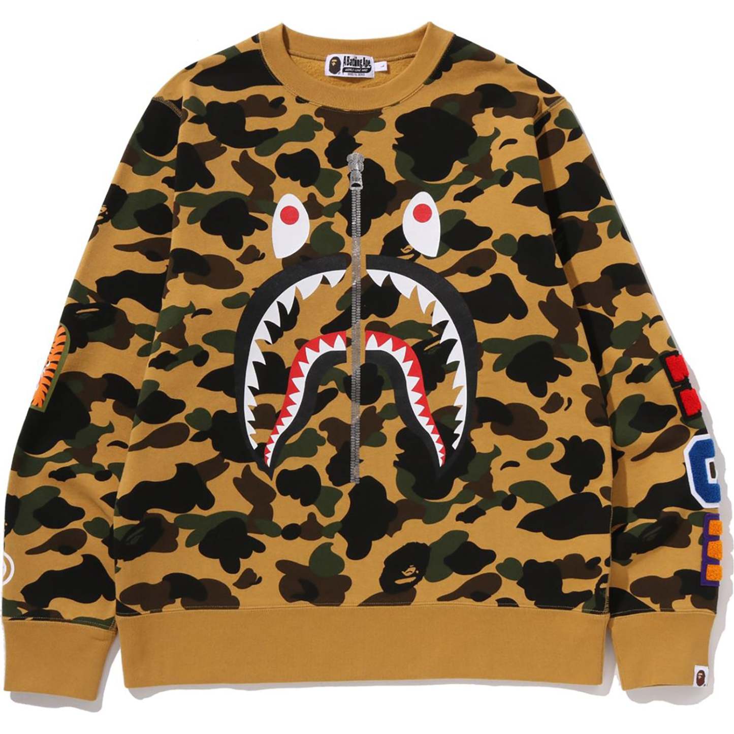 1ST CAMO SHARK CREWNECK SWEATSHIRT MENS