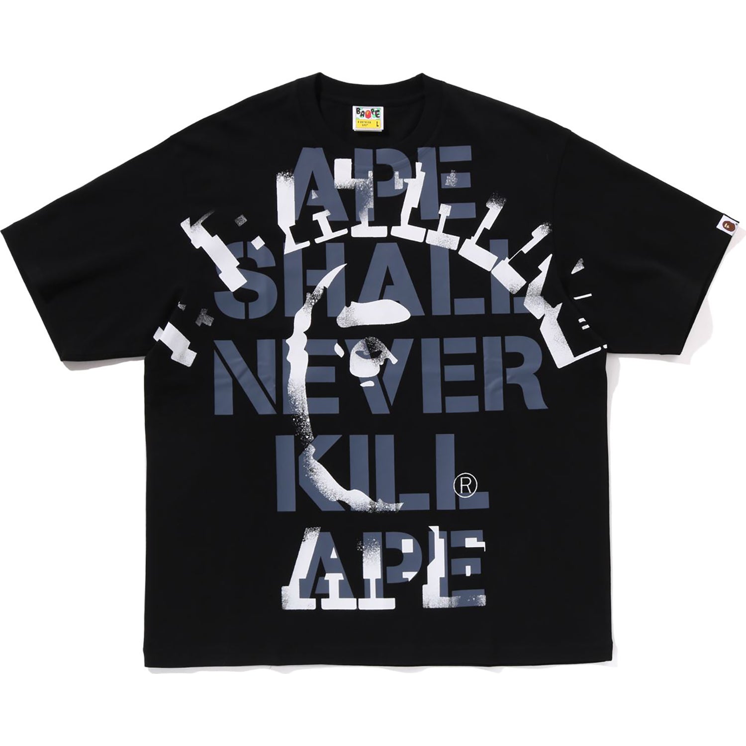 スプレープリントカレッジリラックスフィットTシャツ[ユニセックス]