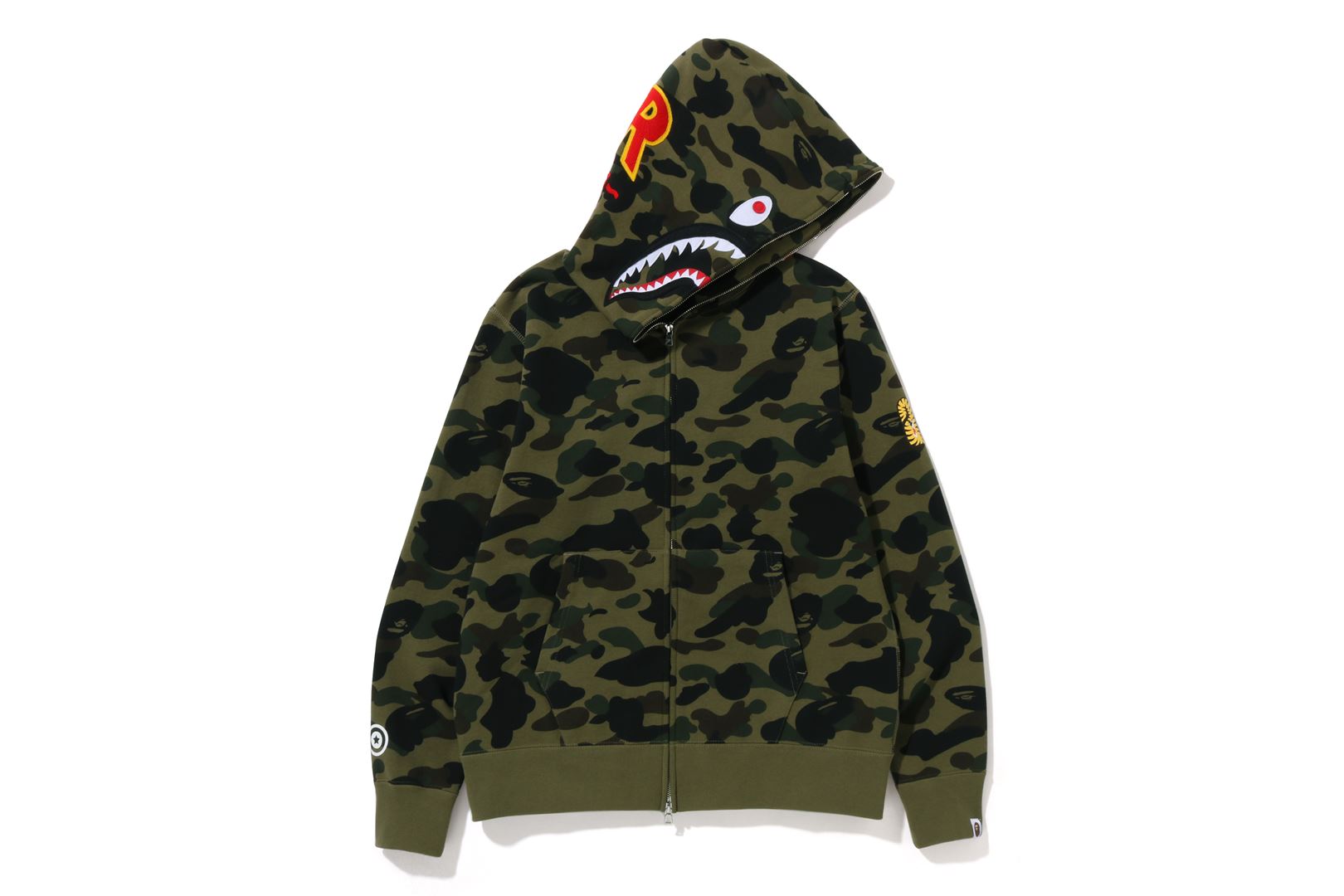 1ST CAMO 2ND SHARK ユニセックス フルジップ パーカー