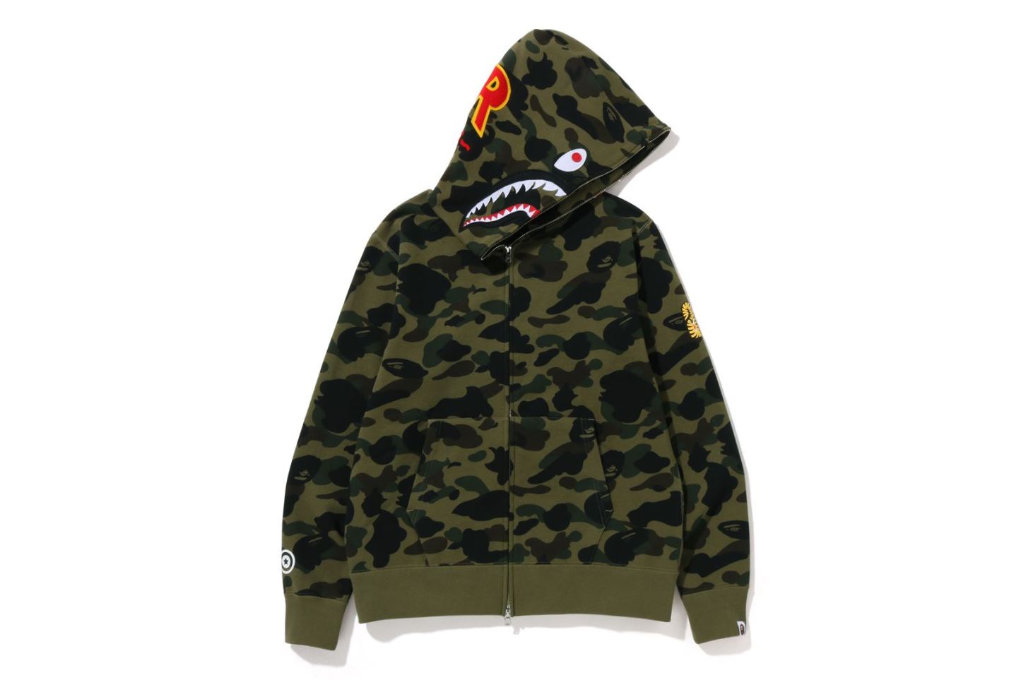 1ST CAMO 2ND SHARK ユニセックス フルジップ パーカー