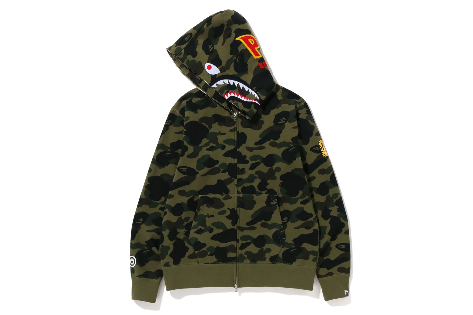 1ST CAMO 2ND SHARK ユニセックス フルジップ パーカー