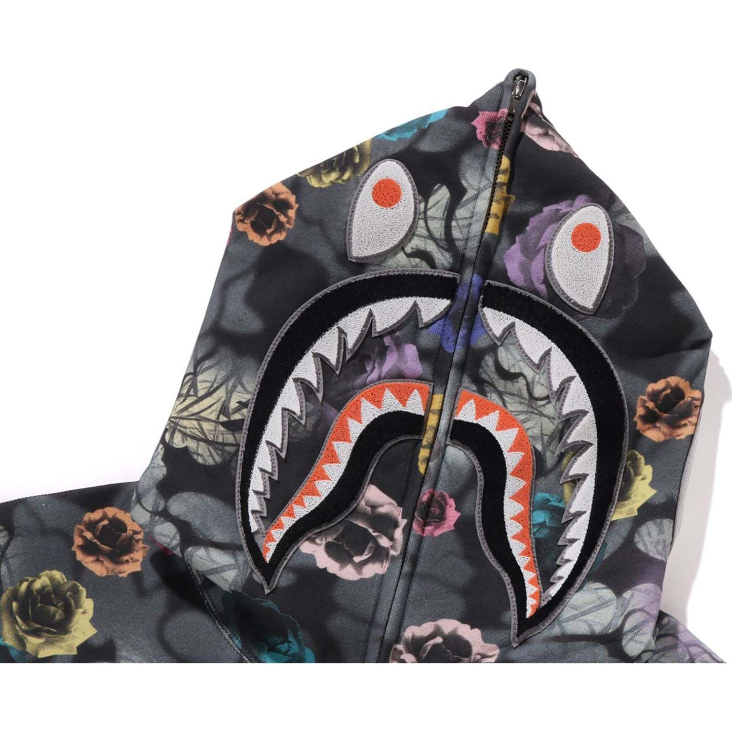 FLORAL CAMO SHARK RELAXED FIT FULL ZIP HOODIE MENS
