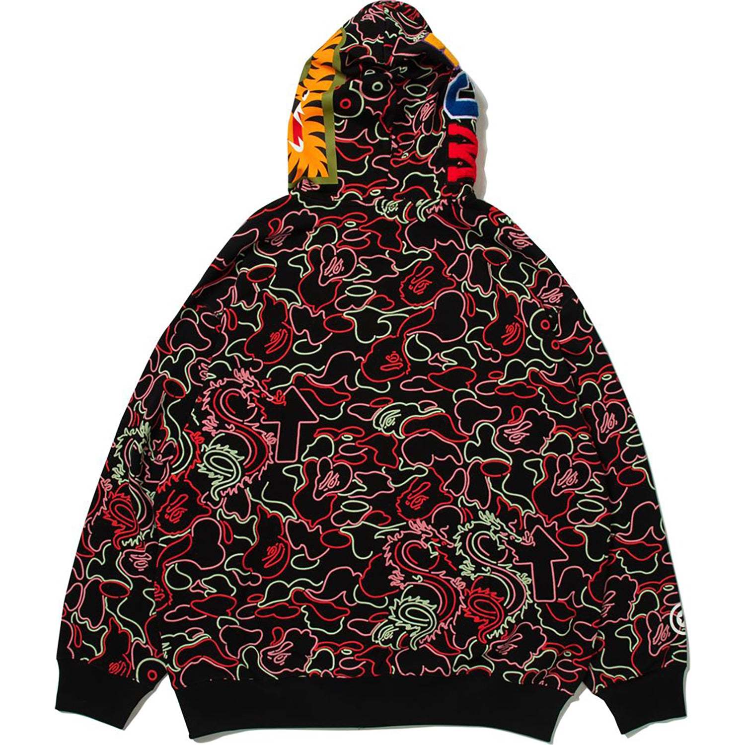 BAPE X 88RISING GLOW IN THE DARK CAMO SHARK FULL ZIP HOODIE