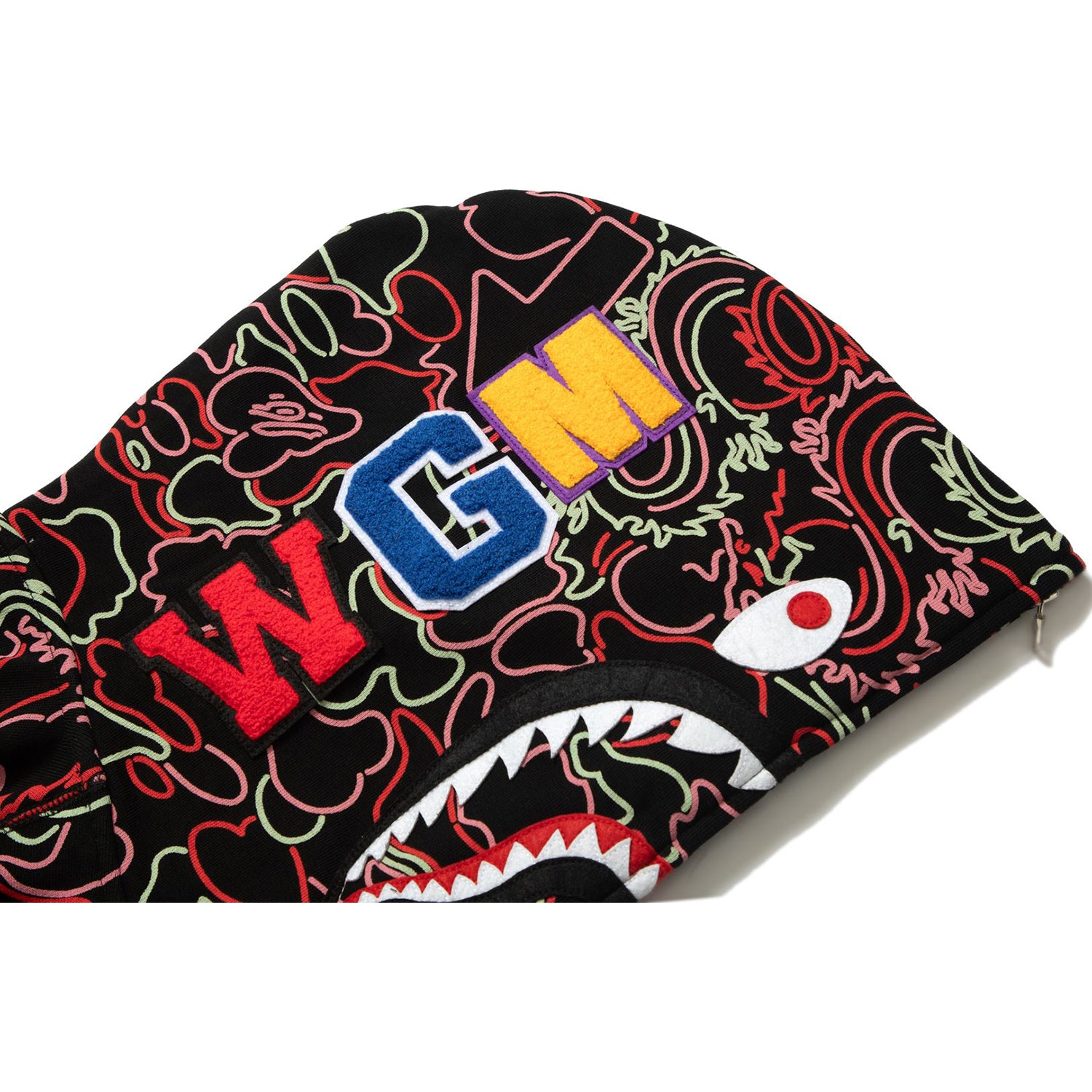 BAPE X 88RISING GLOW IN THE DARK CAMO SHARK FULL ZIP HOODIE