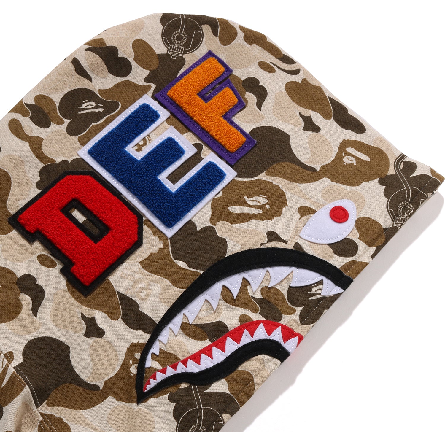 BAPE X DEF JAM CAMO SHARK RELAXED FIT FULL ZIP HOODIE MENS