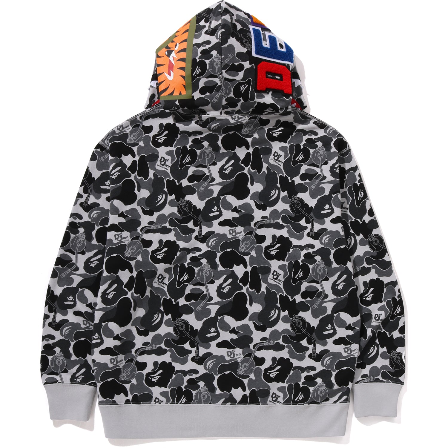 BAPE X DEF JAM CAMO SHARK RELAXED FIT FULL ZIP HOODIE MENS