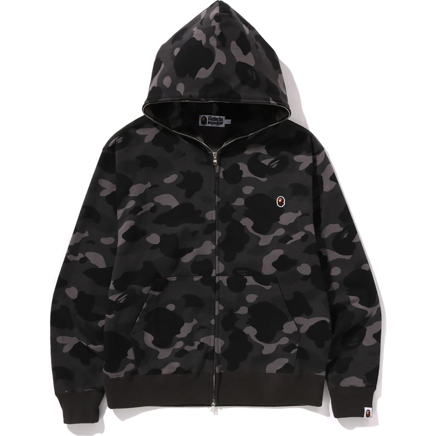 ONE POINT COLOR CAMO CROPPED FULL ZIP HOODIE