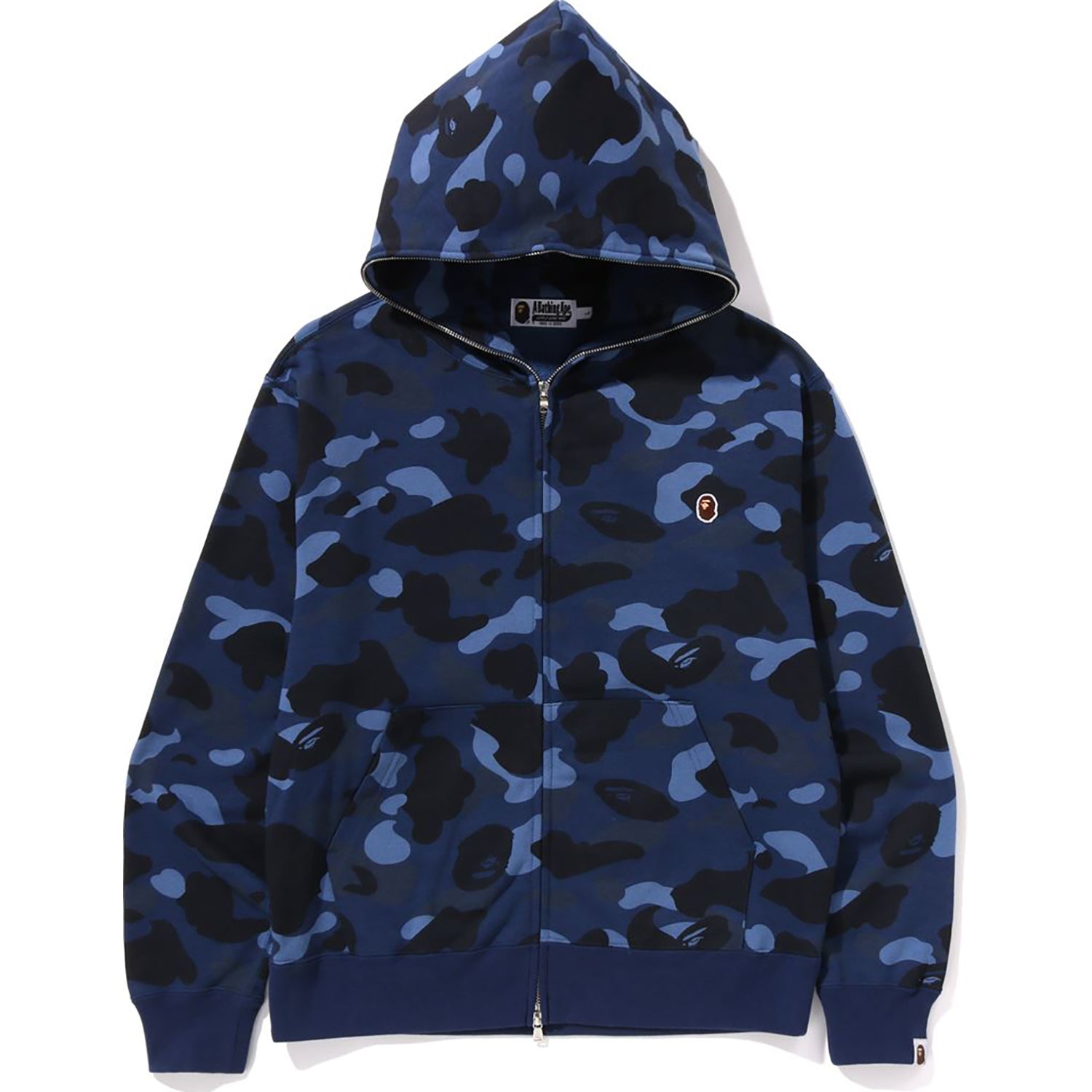 ONE POINT COLOR CAMO CROPPED FULL ZIP HOODIE
